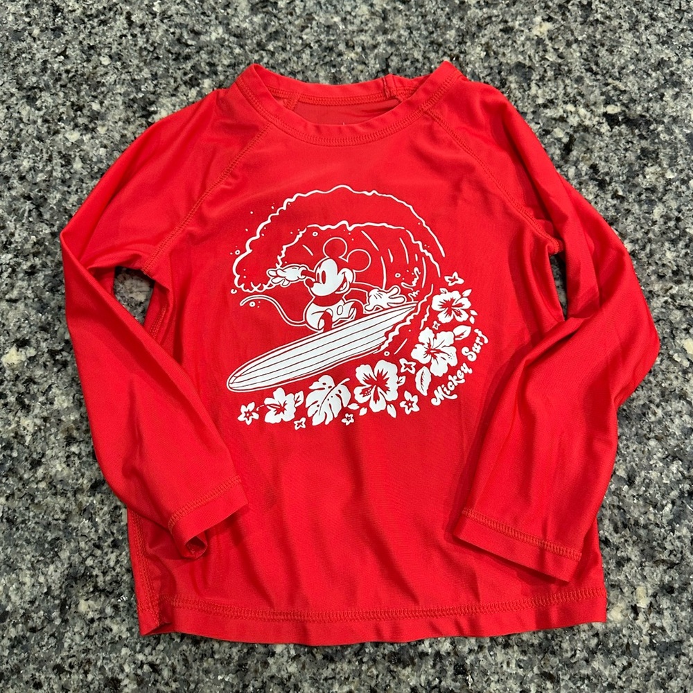 Red Long Sleeve Mickey Mouse Rashguard